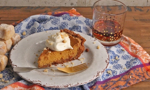 Amaretti Pumpkin Pie Recipe | Laura in the Kitchen - Internet Cooking Show