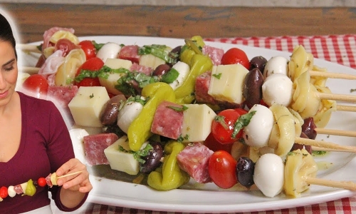 Antipasto Skewers Recipe | Laura in the Kitchen - Internet Cooking Show