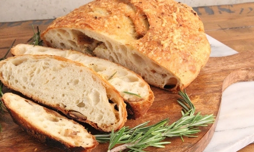 Asiago and Roasted Garlic Rustic Bread Recipe | Laura in the Kitchen - Internet Cooking Show