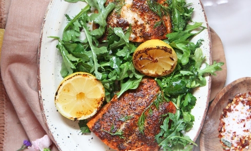 Blackened Roasted Salmon Recipe | Laura in the Kitchen - Internet Cooking Show
