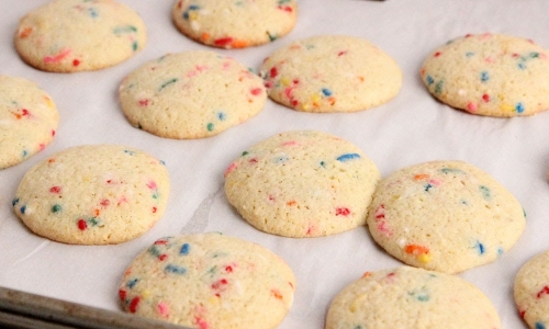 Cake Mix Birthday Cake Cookies Recipe | Laura in the Kitchen - Internet Cooking Show