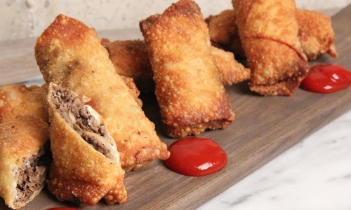 Cheesesteak Eggrolls Recipe | Laura in the Kitchen - Internet Cooking Show