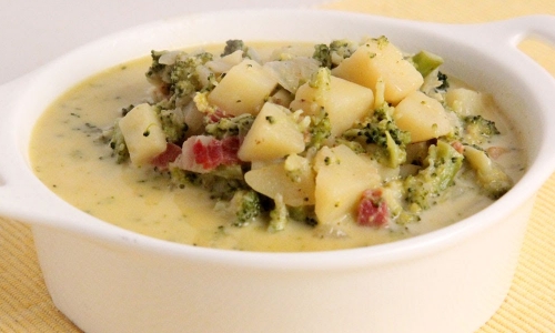 Cheesy Broccoli and Potato Soup Recipe | Laura in the Kitchen - Internet Cooking Show