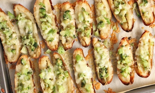 Cheesy Broccoli Potato Skins Recipe | Laura in the Kitchen - Internet Cooking Show