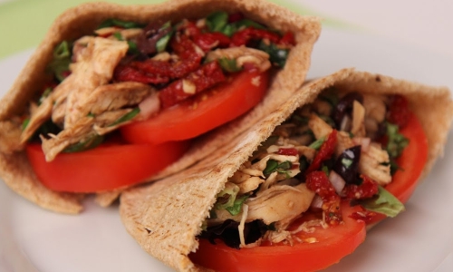 Chicken Pita Sandwich Recipe | Laura in the Kitchen - Internet Cooking Show