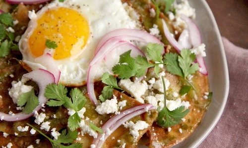 Chilaquiles with Salsa Verde Recipe | Laura in the Kitchen - Internet Cooking Show
