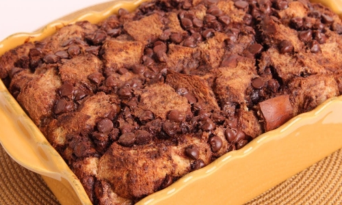 Chocolate Bread Pudding Recipe | Laura in the Kitchen - Internet Cooking Show