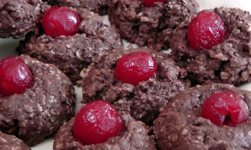 Chocolate Cherry Thumb Print Cookies Recipe | Laura in the Kitchen - Internet Cooking Show