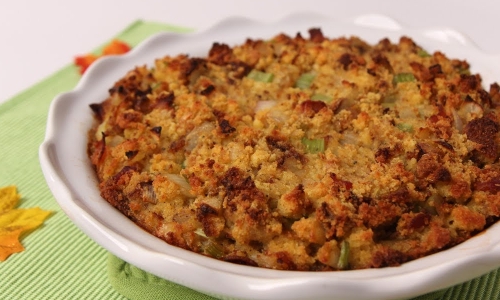 Cornbread Stuffing Recipe | Laura in the Kitchen - Internet Cooking Show