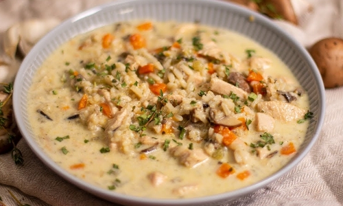 Creamy Chicken And Wild Rice Soup Recipe | Laura in the Kitchen - Internet Cooking Show