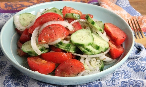 Easy Tomato And Cucumber Salad Recipe | Laura in the Kitchen - Internet Cooking Show