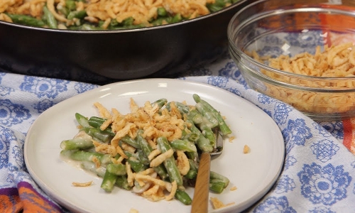 Family Style Green Bean Casserole Recipe | Laura in the Kitchen - Internet Cooking Show