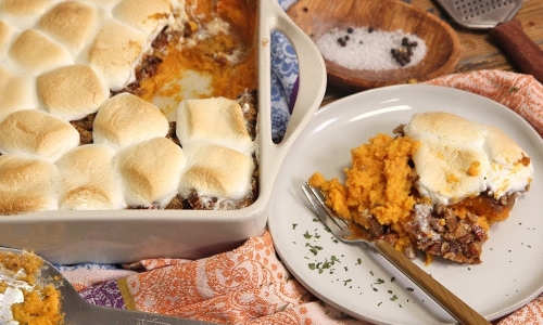 Family Style Sweet Potato Casserole Recipe | Laura in the Kitchen - Internet Cooking Show