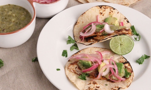 Fish Tacos with Salsa Verde Recipe | Laura in the Kitchen - Internet Cooking Show