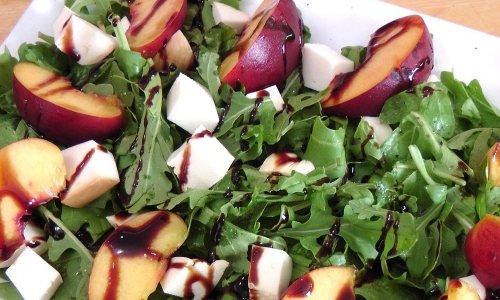 Grilled Peach and Smoked Mozzarella Salad Recipe | Laura in the Kitchen - Internet Cooking Show