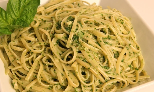 Linguine With Pesto Recipe | Laura in the Kitchen - Internet Cooking Show