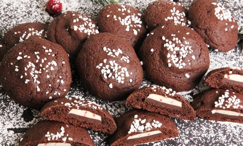 Mint Chocolate Stuffed Chocolate Cookies Recipe | Laura in the Kitchen - Internet Cooking Show