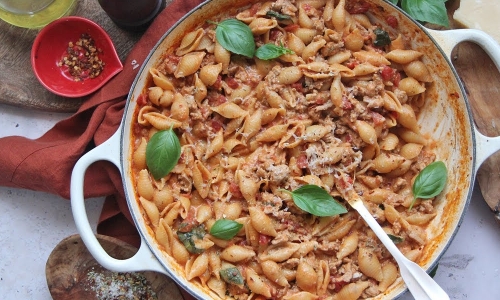 One Pot Lasagna shells Recipe | Laura in the Kitchen - Internet Cooking Show