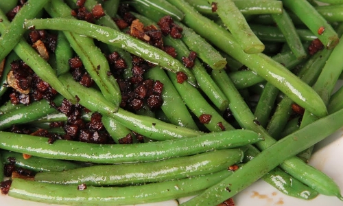 Pancetta and Balsamic Green Beans Recipe | Laura in the Kitchen - Internet Cooking Show