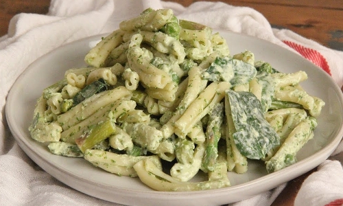 Pasta Salad with Green Goddess Dressing Recipe | Laura in the Kitchen - Internet Cooking Show