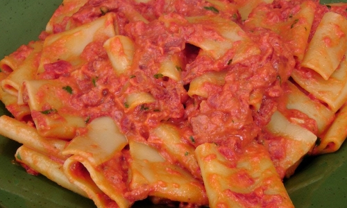 Pasta with Cream and Pancetta Recipe | Laura in the Kitchen - Internet Cooking Show