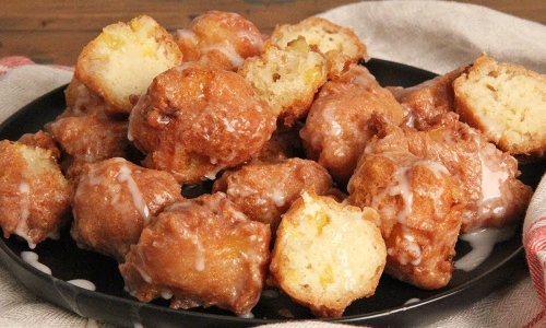 Peach Fritters with Whisky Glaze Recipe | Laura in the Kitchen - Internet Cooking Show
