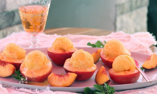 Peach Rose Sorbet Recipe | Laura in the Kitchen - Internet Cooking Show