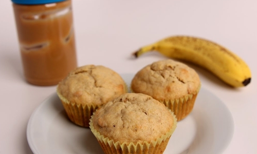 Peanut Butter and Banana Muffins Recipe | Laura in the Kitchen - Internet Cooking Show