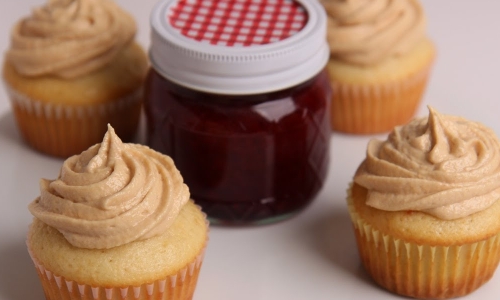 Peanut Butter & Jelly Cupcakes Recipe | Laura in the Kitchen - Internet Cooking Show