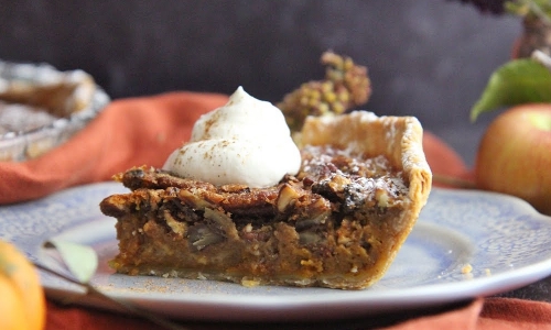 Pumpkin Bourbon Pecan Pie Recipe | Laura in the Kitchen - Internet Cooking Show