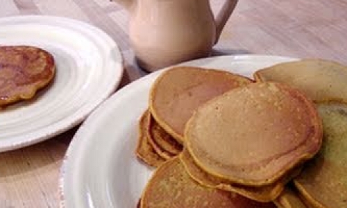Pumpkin Pancakes Recipe | Laura in the Kitchen - Internet Cooking Show