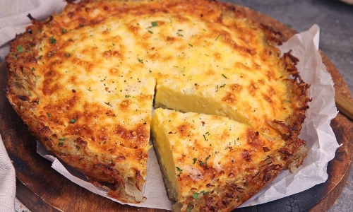 Quiche with Hashbrown crust Recipe | Laura in the Kitchen - Internet Cooking Show