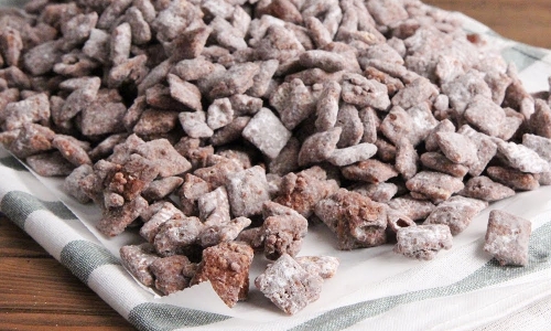 Reindeer Chow Muddy Buddies Recipe | Laura in the Kitchen - Internet Cooking Show