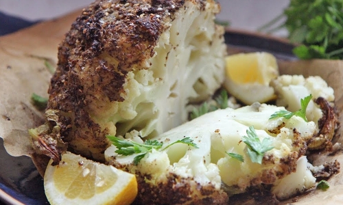Roasted Cauliflower Head Recipe | Laura in the Kitchen - Internet Cooking Show