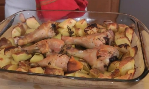 Roasted Chicken and Potatoes Recipe | Laura in the Kitchen - Internet Cooking Show