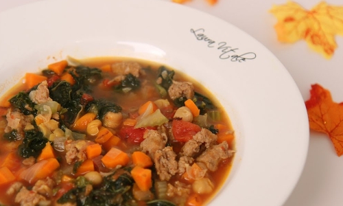 Sausage and Kale Soup Recipe | Laura in the Kitchen - Internet Cooking Show