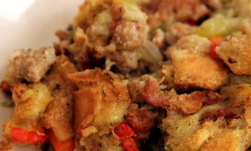 Sausage Stuffing Recipe | Laura in the Kitchen - Internet Cooking Show