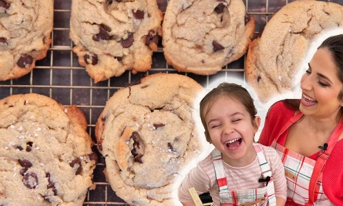 Sea Salt Tahini Chocolate Chip Cookies Recipe | Laura in the Kitchen - Internet Cooking Show