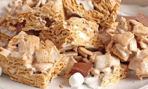 Smores Crispy Treats Recipe | Laura in the Kitchen - Internet Cooking Show