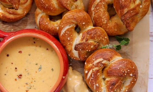 Soft Pretzels with Beer Cheese Dip Recipe | Laura in the Kitchen - Internet Cooking Show