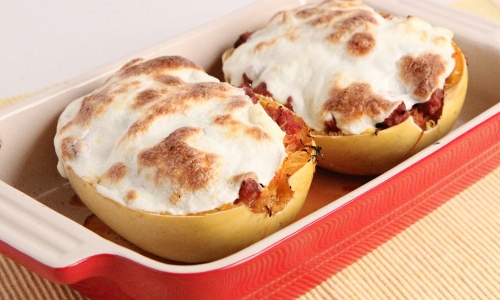Spaghetti Squash Lasagna Bowls Recipe | Laura in the Kitchen - Internet Cooking Show