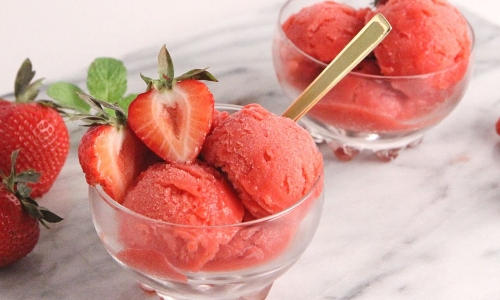 Strawberry Sorbet Recipe | Laura in the Kitchen - Internet Cooking Show