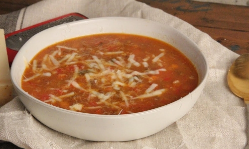 Stuffed Pepper Soup Recipe | Laura in the Kitchen - Internet Cooking Show