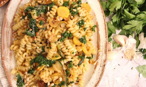 Summer Squash Pasta Recipe | Laura in the Kitchen - Internet Cooking Show