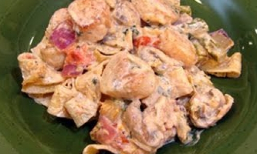 Creamy Tagliatelle w/ Seared Scallops & Roasted Veggies Recipe | Laura in the Kitchen - Internet Coo