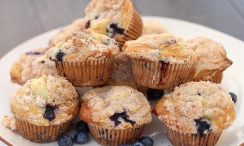 The Best Blueberry Muffins Recipe | Laura in the Kitchen - Internet Cooking Show