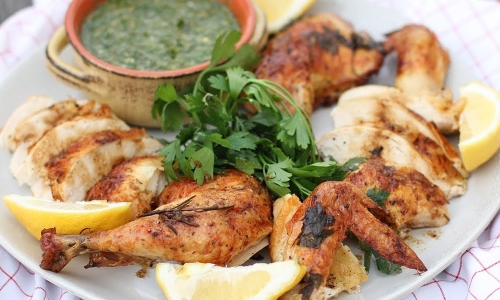 The Best Roast Chicken with Chimichurri Recipe | Laura in the Kitchen - Internet Cooking Show