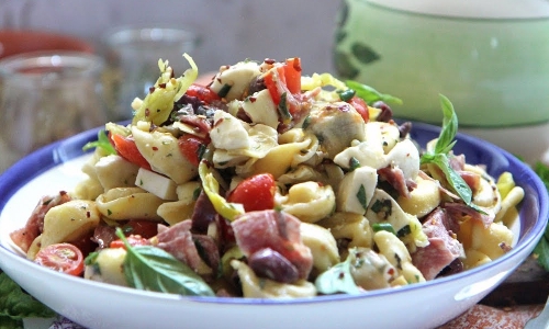 Tortellini Antipasto Salad Recipe | Laura in the Kitchen - Internet Cooking Show
