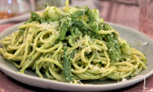 Trenette al Pesto Recipe | Laura in the Kitchen - Internet Cooking Show