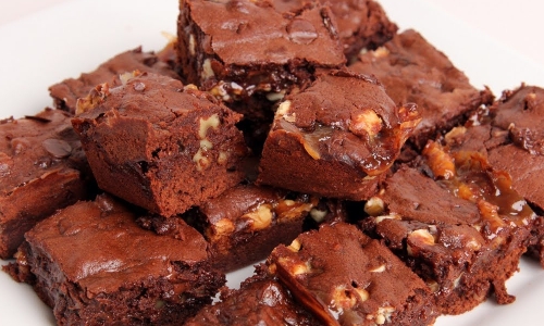 Triple Chocolate Caramel Brownies Recipe | Laura in the Kitchen - Internet Cooking Show